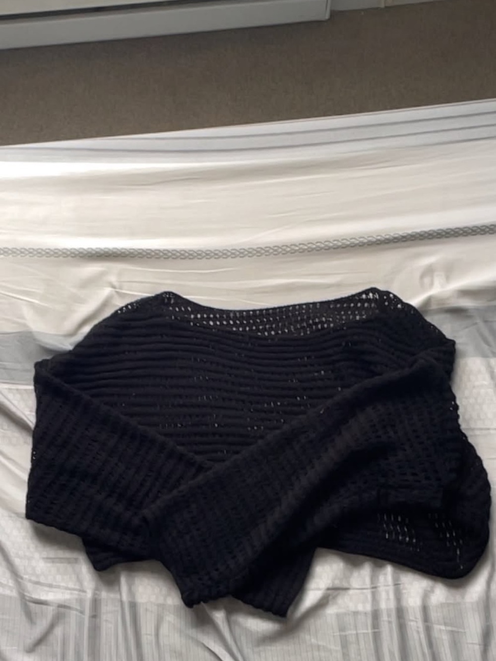 Black Open-Knit Sweater